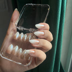 Glazed Nude Ombre Almond Press-On Nails with Pearl Finish | 30 Pcs + Free Kit