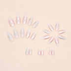 Pearl Ombre Almond Press-On Nails with Gold Sun & Moon | 24 Pcs + Free Kit