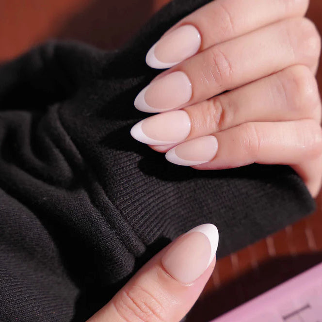 Classic White French Tip Press-On Nails | 30 Pcs + Free Kit