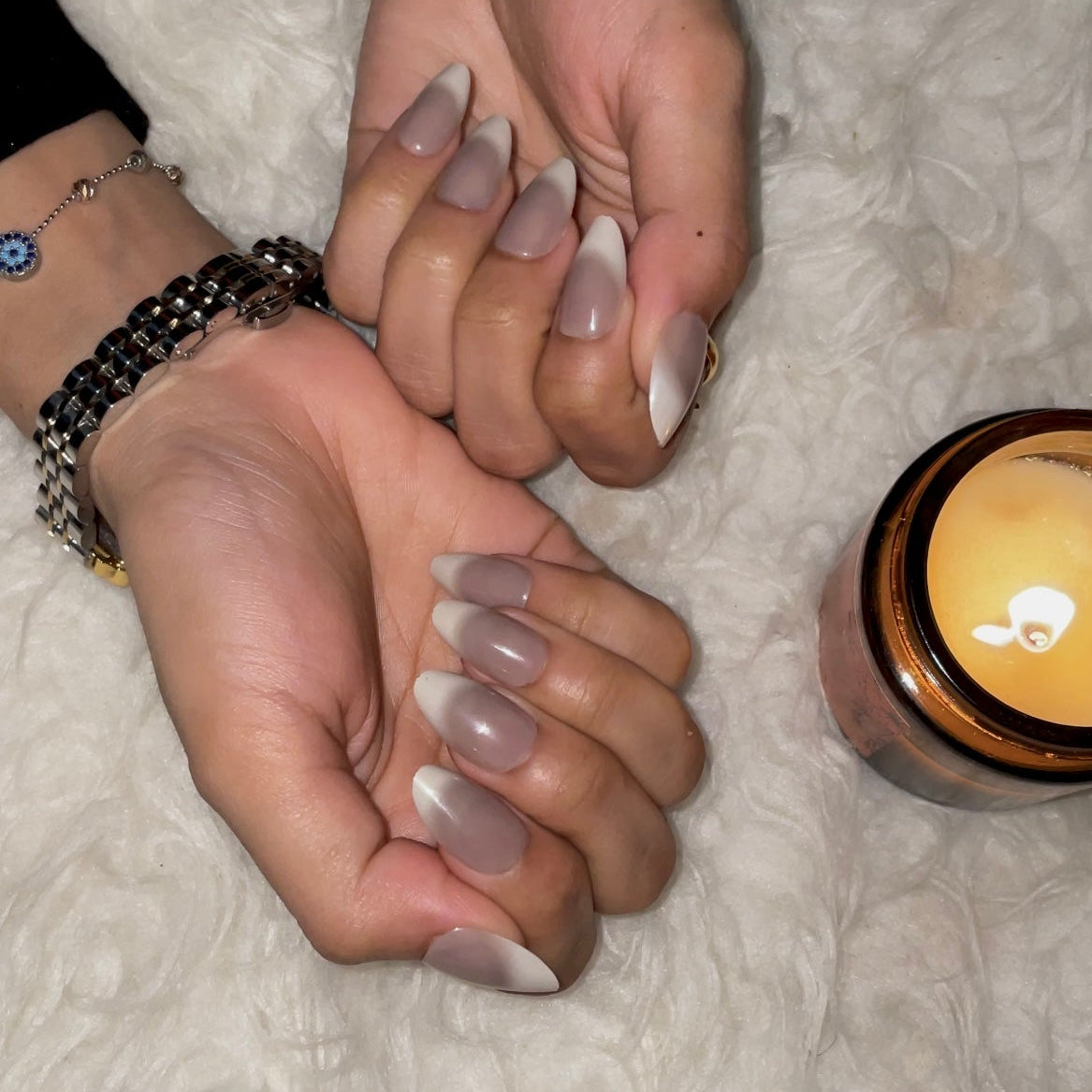 Mocha Brown Glossy Short Round Press-On Nails | 24 Pcs + Free Kit