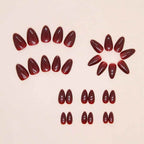 Deep Burgundy Glossy Stiletto Press-On Nails | 24 Pcs + Free Kit