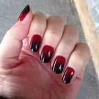 Deep Red & Black Ombre Short Square Press-On Nails | 30 Pcs + Free Kit