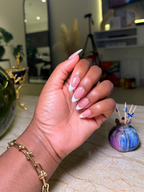 Classic White French Tip Nude Almond Press-On Nails | 30 Pcs + Free Kit