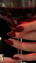 Dark Chocolate Glossy Almond Press-On Nails | 24 Pcs + Free Kit