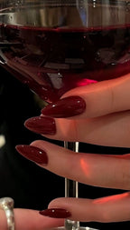 Dark Chocolate Glossy Almond Press-On Nails | 24 Pcs + Free Kit